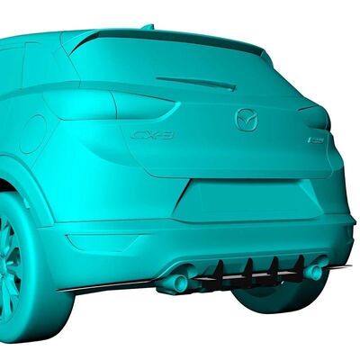 DIFFUSEUR DE PARE CHOC ARRIERE (RAJOUT CENTRAL) MAZDA CX-3 CNC "DTM LOOK" (2014/2024)