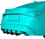 DIFFUSEUR ARRIERE (RAJOUT CENTRAL EN 2 PARTIES) LEXUS IS-F SPORT "DTM LOOK" (2021/2022)