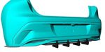 DIFFUSEUR DE PARE CHOC ARRIERE (RAJOUT CENTRAL + SPLITTERS LATERAUX) PEUGEOT 308 III STANDARD/ALLURE PHASE 1 CNC "DTM LOOK" (2021/2024)