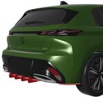 DIFFUSEUR DE PARE CHOC ARRIERE (RAJOUT CENTRAL + SPLITTERS LATERAUX) PEUGEOT 308 III STANDARD/ALLURE PHASE 1 CNC "DTM LOOK" (2021/2024)