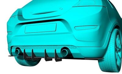 DIFFUSEUR DE PARE CHOC ARRIERE (RAJOUT CENTRAL + SPLITTERS LATERAUX) VOLVO C30 PHASE 2 CNC "DTM LOOK" (2010/2013)