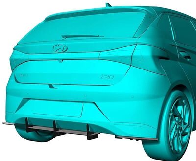 RAJOUT DE DIFFUSEUR ARRIERE et splitters latéraux HYUNDAI I20 III STANDARD PHASE 1 CNC "DTM LOOK" (2020/2023)