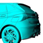 RAJOUT DE DIFFUSEUR ARRIERE et splitters latéraux HYUNDAI I20 III STANDARD PHASE 1 CNC "DTM LOOK" (2020/2023)