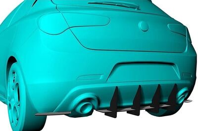 DIFFUSEUR ARRIERE (RAJOUT CENTRAL ET RAJOUTS LATERAUX) ALFA ROMEO GIULIETTA CNC "DTM LOOK" (2010/2020)
