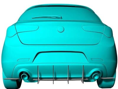 DIFFUSEUR ARRIERE (RAJOUT CENTRAL ET RAJOUTS LATERAUX) ALFA ROMEO GIULIETTA CNC "DTM LOOK" (2010/2020)