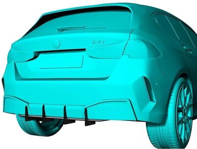 DIFFUSEUR ARRIERE (RAJOUT CENTRAL EN 2 PARTIES) BMW SERIE 1 F70 STANDARD PHASE 1 CNC "DTM LOOK" (10-2024+)