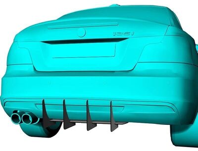 DIFFUSEUR ARRIERE (RAJOUT CENTRAL EN 2 PARTIES) BMW SERIE 1 E82/E88 COUPE/CABRIOLET PACK M CNC "DTM LOOK" (2007/2013)