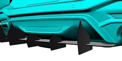 RAJOUT DE DIFFUSEUR ET SPLITTERS ARRIERES EN ABS FORD MUSTANG MK7 GT PHASE 1 VERSION 2 (2023+)