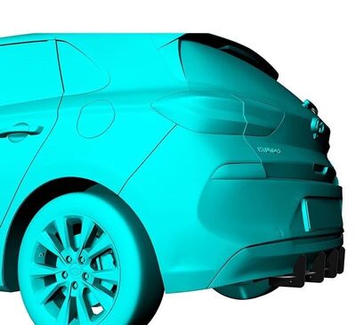 RAJOUT DE DIFFUSEUR ARRIERE (RAJOUT CENTRAL) HYUNDAI I30 III STANDARD PHASE 1 CNC "DTM LOOK" (2017/2021)