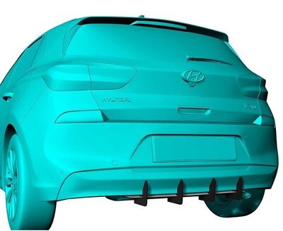 RAJOUT DE DIFFUSEUR ARRIERE (RAJOUT CENTRAL) HYUNDAI I30 III STANDARD PHASE 1 CNC "DTM LOOK" (2017/2021)