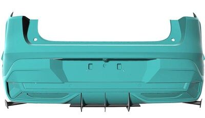 DIFFUSEUR DE PARE CHOC ARRIÈRE (RAJOUT CENTRAL ET SPLITTERS LATERAUX) RENAULT MEGANE V E-TECH PHASE 1 CNC "DTM LOOK" (2022+)