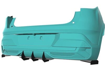 DIFFUSEUR DE PARE CHOC ARRIÈRE (RAJOUT CENTRAL ET SPLITTERS LATERAUX) RENAULT MEGANE V E-TECH PHASE 1 CNC "DTM LOOK" (2022+)