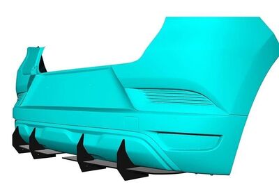DIFFUSEUR ARRIERE (RAJOUT CENTRAL EN 3 PARTIES) RENAULT CAPTUR II E-TECH PHASE 1 "DTM LOOK" (2019/2023)