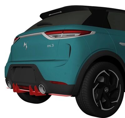 DIFFUSEUR DE PARE CHOC ARRIERE (RAJOUT CENTRAL) CITROEN DS3 CROSSBACK CNC "DTM LOOK" (2017/2022)