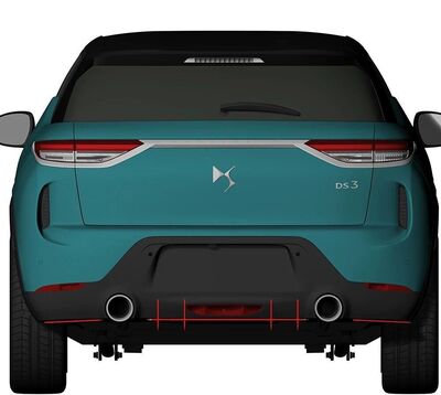 DIFFUSEUR DE PARE CHOC ARRIERE (RAJOUT CENTRAL) CITROEN DS3 CROSSBACK CNC "DTM LOOK" (2017/2022)