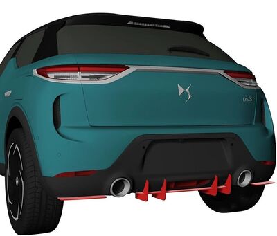 DIFFUSEUR DE PARE CHOC ARRIERE (RAJOUT CENTRAL) CITROEN DS3 CROSSBACK CNC "DTM LOOK" (2017/2022)
