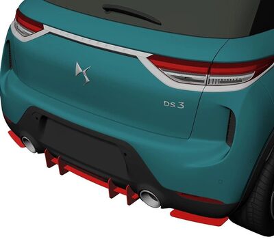 DIFFUSEUR DE PARE CHOC ARRIERE (RAJOUT CENTRAL) CITROEN DS3 CROSSBACK CNC "DTM LOOK" (2017/2022)