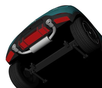 DIFFUSEUR DE PARE CHOC ARRIERE (RAJOUT CENTRAL) CITROEN DS3 CROSSBACK CNC "DTM LOOK" (2017/2022)