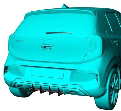DIFFUSEUR ARRIERE (RAJOUT CENTRAL) KIA PICANTO III GT LINE CNC  "DTM LOOK" (2019/2022)