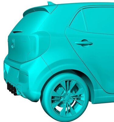 DIFFUSEUR ARRIERE (RAJOUT CENTRAL) KIA PICANTO III GT LINE CNC  "DTM LOOK" (2019/2022)