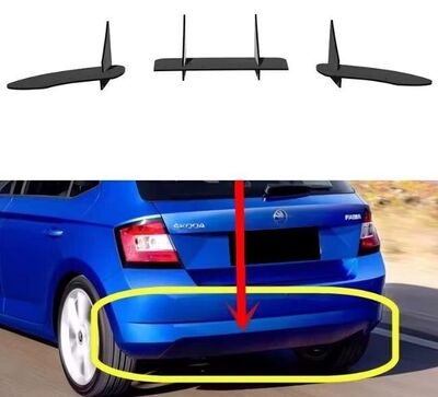 DIFFUSEUR ARRIERE (RAJOUT CENTRAL EN 3 PARTIES) SKODA FABIA III STANDARD PHASE 1 "DTM LOOK" (2014/2017)