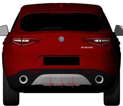 DIFFUSEUR ARRIERE (RAJOUT CENTRAL) ALFA ROMEO STELVIO CNC "DTM LOOK" (2017/2022)