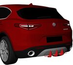 DIFFUSEUR ARRIERE (RAJOUT CENTRAL) ALFA ROMEO STELVIO CNC "DTM LOOK" (2017/2022)