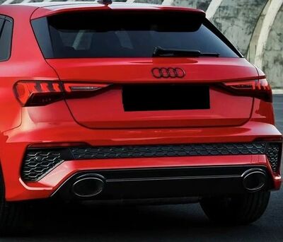 BAGUETTES DE FINITION DE PARE CHOC ARRIERE LOOK RS3 POUR AUDI A3 8Y SPORTBACK S LINE OU S3 PHASE 1 (2020/2024)