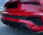 BAGUETTES DE FINITION DE PARE CHOC ARRIERE LOOK RS3 POUR AUDI A3 8Y SPORTBACK S LINE OU S3 PHASE 1 (2020/2024)