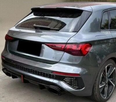 BAGUETTES DE FINITION DE PARE CHOC ARRIERE LOOK RS3 POUR AUDI A3 8Y SPORTBACK S LINE OU S3 PHASE 1 (2020/2024)