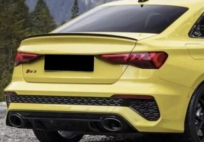 BAGUETTES DE FINITION DE PARE CHOC ARRIERE LOOK RS3 POUR AUDI A3 8Y LIMOUSINE SEDAN S LINE OU S3 PHASE 1 (2020/2024)