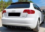 DIFFUSEUR ARRIERE AUDI A3 8P 3 PORTES OU 8PA SPORTBACK FACELIFT STANDARD "DTM LOOK" PIANO BLACK FINISH MTD (2008/2012)