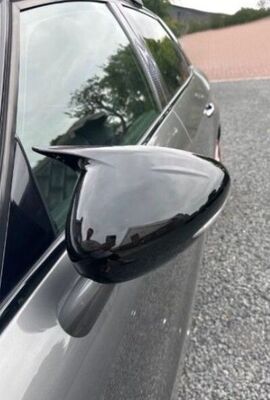 COQUES DE RETRO PIANO BLACK OU CARBONE LOOK CITROEN DS5 "HORN SHAPE" (2011/2018)