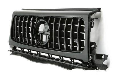 CALANDRE ET ENTOURAGES D'OPTIQUES AVANT MERCEDES CLASSE G W465 LOOK PANAMERICANA GTR (04-2024+)