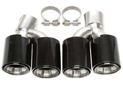 EMBOUTS D'ECHAPPEMENT BMW SERIE 5 G30/G31 CHROME/CARBONE OU BLACK/CARBONE (2019+)