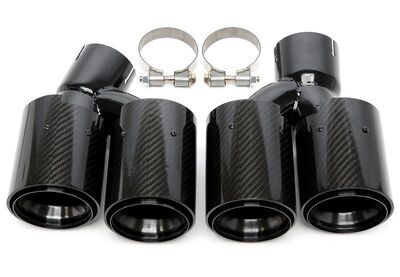 EMBOUTS D'ECHAPPEMENT BMW SERIE 5 G30/G31 CHROME/CARBONE OU BLACK/CARBONE (2019+)