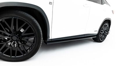 JEU DE BAS DE CAISSE (RAJOUTS EN ABS) LEXUS RX OU RX F SPORT MK4 PHASE 2 (2019/2022) - POUR MODELES SANS OU AVEC MARCHE PIEDS DE SERIE -