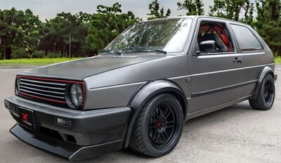 JEU D'EXTENSIONS D'AILES VW GOLF II OU VW JETTA II ST LINE ABS NOIR BRILLANT (1983/1992)