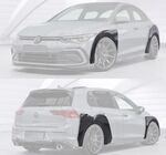 ELARGISSEURS D'AILES AVANT ET ARRIERES VW GOLF VIII (2020+)