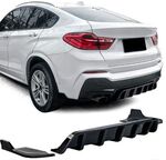 DIFFUSEUR ARRIERE ET SPLITTERS LATERAUX "LOOK MP PIANO BLACK FINISH" POUR BMW X4 F26 PACK M (2014/2018)
