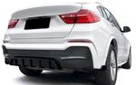 DIFFUSEUR ARRIERE ET SPLITTERS LATERAUX "LOOK MP PIANO BLACK FINISH" POUR BMW X4 F26 PACK M (2014/2018)