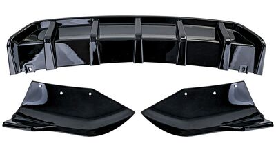 DIFFUSEUR ARRIERE ET SPLITTERS LATERAUX "LOOK MP PIANO BLACK FINISH" POUR BMW X4 F26 PACK M (2014/2018)