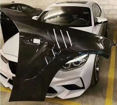 JEU D'AILES AVANT BMW M3 E92 FIBRE/PRISE D'AIR CARBONE (2016/2020)