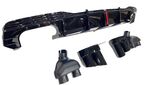 DIFFUSEUR DE PARE CHOC ARRIÈRE AVEC FEU STOP ET EMBOUTS D’ÉCHAPPEMENT DUPLEX POUR  AUDI A7 II S LINE PHASE 1 EUROLINE PIANO BLACK FINISH (2019+)