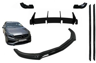 KIT CARROSSRIE MERCEDES CLASSE A W176 AMG LINE PHASE 2 PIANO BLACK FINISH  (09-2015/2018)