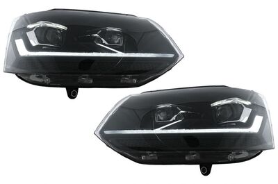 PHARES A LEDS FULL LEDS  "REAL DRL" BLACK EDITION VW BUS T5 FACELIFT VERSION 4 (avec feux de jour et clignotants DTS-Dynamic Turn Signal) (2010/2015)