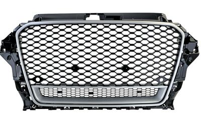 CALANDRE SANS SIGLE TYPE RS3 FRAME PIANO BLACK OU FRAME SILVER/CHROME AUDI A3 TYPE 8V PHASE 1 (2012/04-2016)