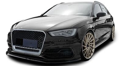 CALANDRE SANS SIGLE TYPE RS3 FRAME PIANO BLACK OU FRAME SILVER/CHROME AUDI A3 TYPE 8V PHASE 1 (2012/04-2016)