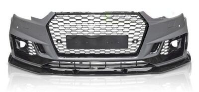 PARE CHOC AVANT AUDI A4 B9 8W STANDARD PHASE 1 LOOK RS4 BLACK EDITION (SANS OU AVEC ACC) POUR USAGE DES ANTIBROUILLARDS (2015/04-2019)