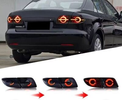 FEUX A LEDS MAZDA 6 LIMOUSINE TYPE GG AVEC LIGNOTANTS DTS - DYNAMIC TURN SIGNAL - (2002/08-2007)